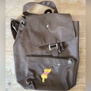 Vintage Y2K Disney Store Winnie The Pooh Backpack Handbag Brown